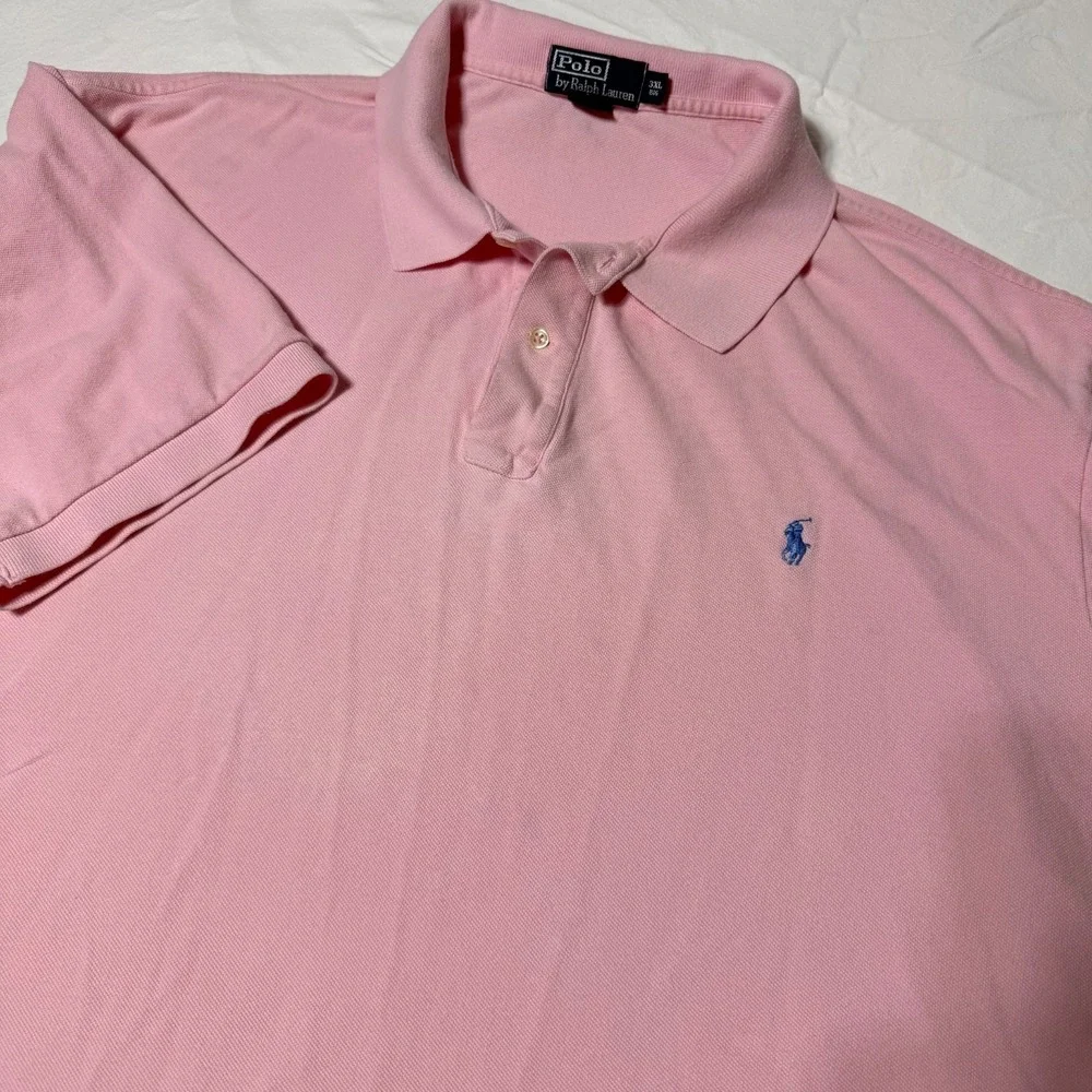 Lot of 2 Vintage Polo Ralph Lauren Shirts Men's 3XL Cotton Pique Short Sleeve